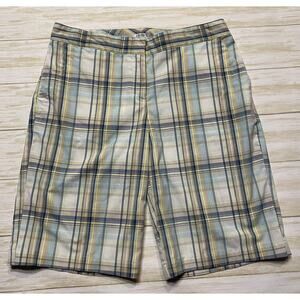 IZOD Womens Size 4 Plaid Multicolor Bermuda Golf Shorts